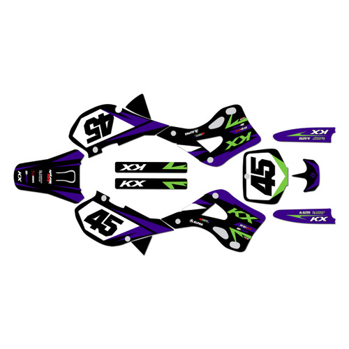 kawasaki kx250 graphics kit 1999-2002 division series purple