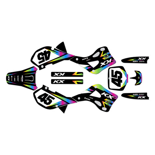 kawasaki kx250 graphics kit 1999-2002 division series rainbow