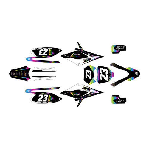 apollo rfz250 graphics kit all years evader series rainbow