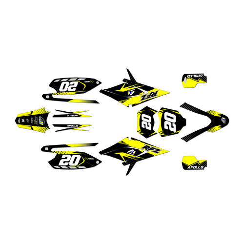 apollo rfz250 graphics kit all years spear series yellow
