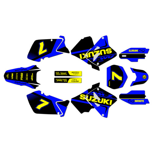 suzuki rm125 graphics kit 2001-2012 reflex series blue