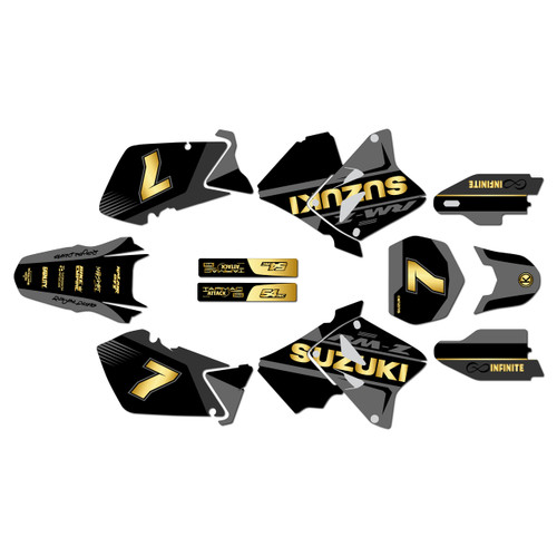 suzuki rm125 graphics kit 2001-2012 reflex series gold