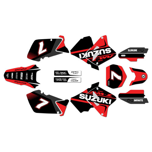 suzuki rm250 graphics kit 2001-2012 reflex series red