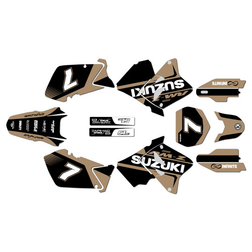 suzuki rm250 graphics kit 2001-2012 reflex series tan
