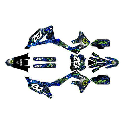 kawasaki kx250 graphics kit 2021-2024 core series blue