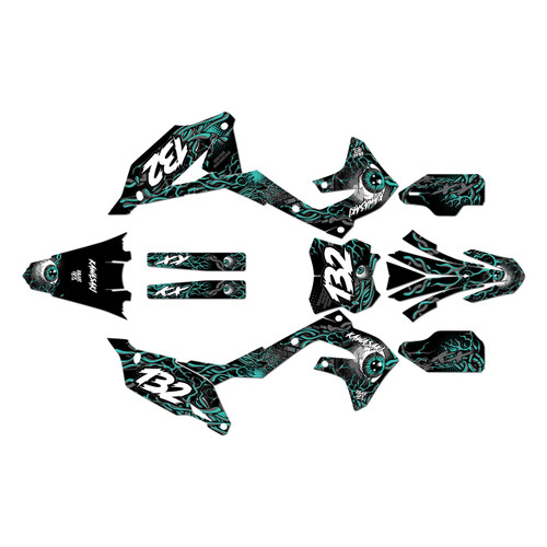 kawasaki kx250 graphics kit 2021-2024 core series teal