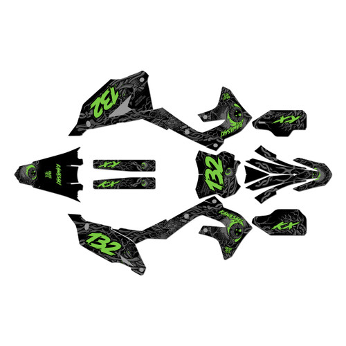 kawasaki kx250 graphics kit 2021-2024 core series green-shift