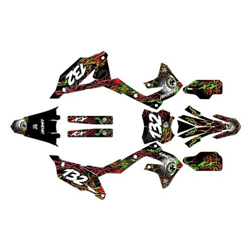 kawasaki kx450f graphics kit 2019-2023 core series red
