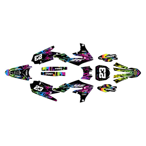 yamaha yz450f graphics kit 2018-2022 acid series rainbow