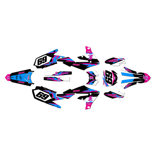 yamaha yz250f graphics kit 2019-2023 vintage series magenta-shift