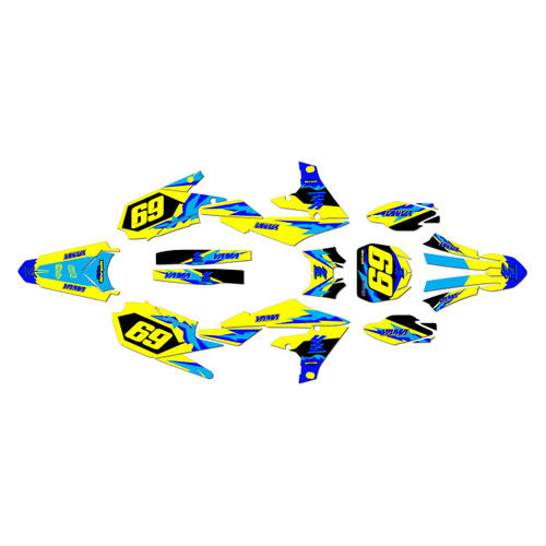 yamaha yz450f graphics kit 2018-2022 vintage series yellow