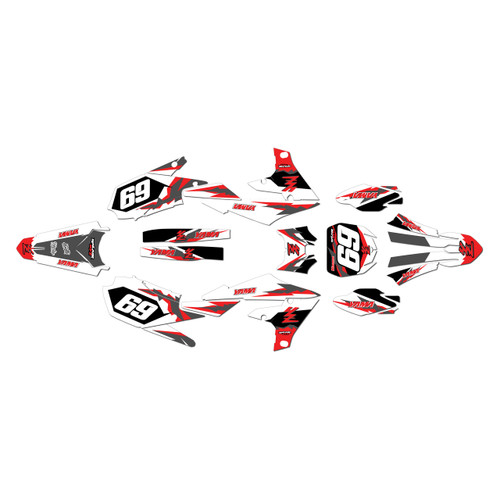 yamaha yz450f graphics kit 2018-2022 vintage series red