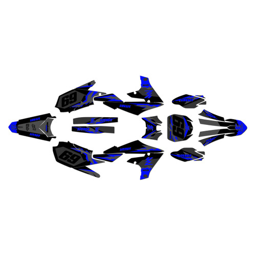 yamaha yz450f graphics kit 2018-2022 vintage series blue-shift