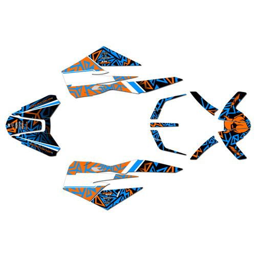 ktm duke890 graphics kit 2018-2024 fatality series cyan