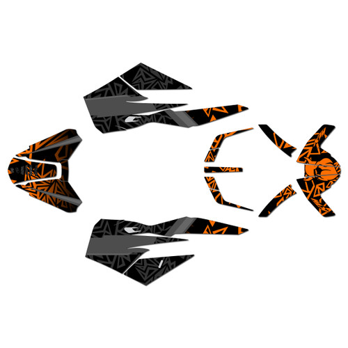 ktm duke890 graphics kit 2018-2024 fatality series orange-shift