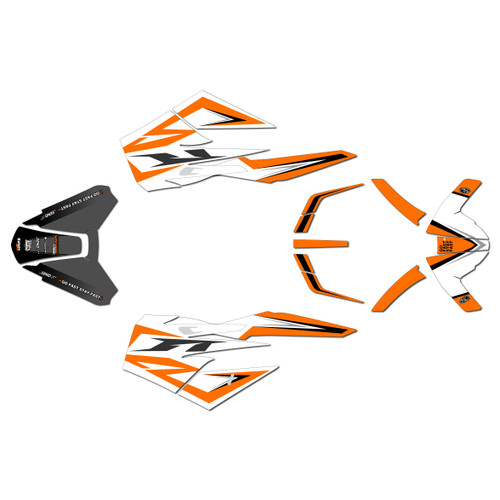 ktm duke890 graphics kit 2018-2024 razor series orange