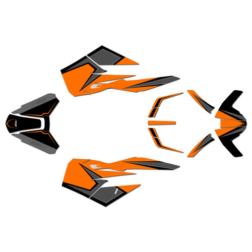 ktm duke790 graphics kit 2018-2024 screech series orange
