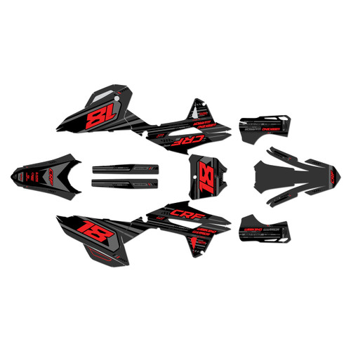 honda crf250r graphics kit 2022-2024 warrior series red-shift