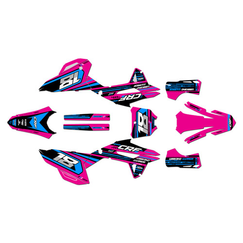 honda crf450r graphics kit 2021-2024 warrior series magenta