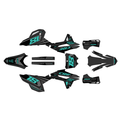 honda crf450r graphics kit 2021-2024 warrior series teal-shift