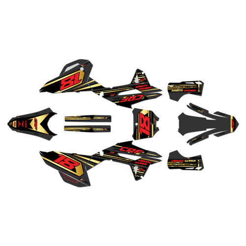 honda crf450r graphics kit 2021-2024 warrior series gold