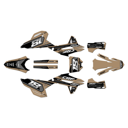 honda crf450rx graphics kit 2021-2024 warrior series tan