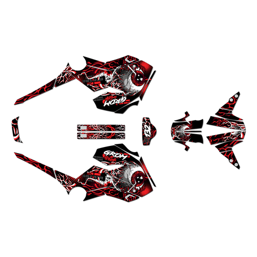 honda grom graphics kit 2013-2016 core series red