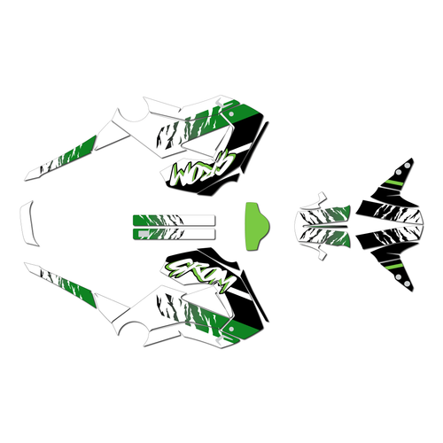 honda grom graphics kit 2013-2016 shred series green