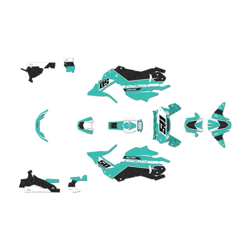 honda grom graphics kit 2017-2020 factory series teal