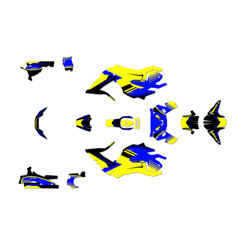honda grom graphics kit 2017-2020 hex series yellow