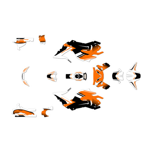 honda grom graphics kit 2017-2020 hex series orange