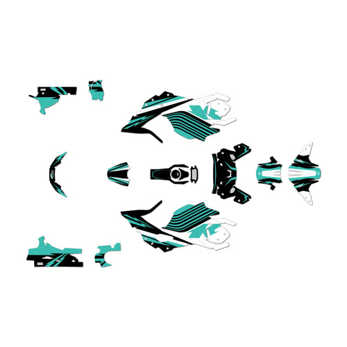 honda grom graphics kit 2017-2020 jawbreaker series teal