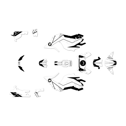 honda grom graphics kit 2017-2020 ring series white