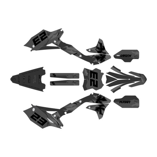 kawasaki kx450f graphics kit 2016-2018 throwback series smoke