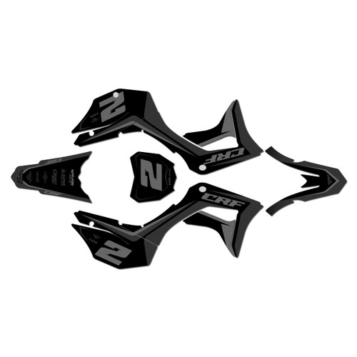 honda crf125f graphics kit 2019-2026 lightning series smoke