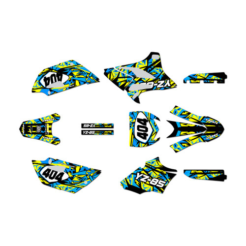 yamaha yz85 graphics kit 2019-2021 shatter series yellow