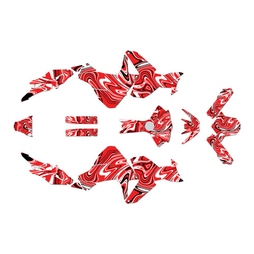 suzuki vstrom graphics kit 2023-2026 snagged series red