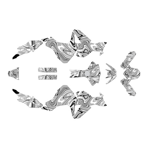 suzuki vstrom graphics kit 2023-2026 snagged series white