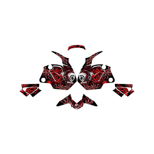 honda grom graphics kit 2021-2024 core series red