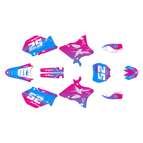 yamaha yz250 graphics kit 2006-2007 ominous series magenta