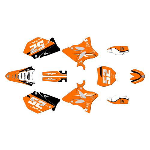 yamaha yz250 graphics kit 2006-2007 ominous series orange