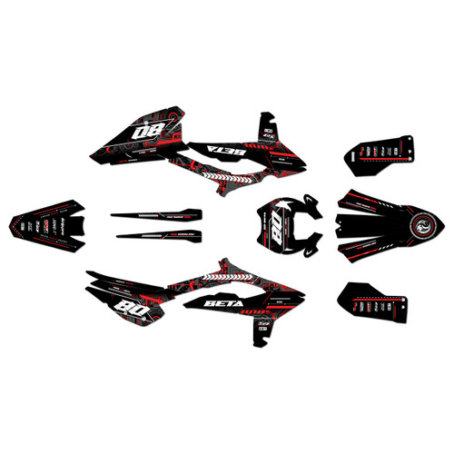 beta 125RR to 480RR graphics kit 2023-2024 rift series red