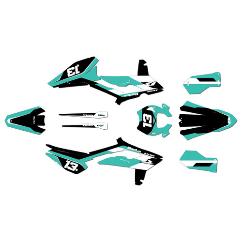 beta 300rr graphics kit 2023-2024 factory series teal
