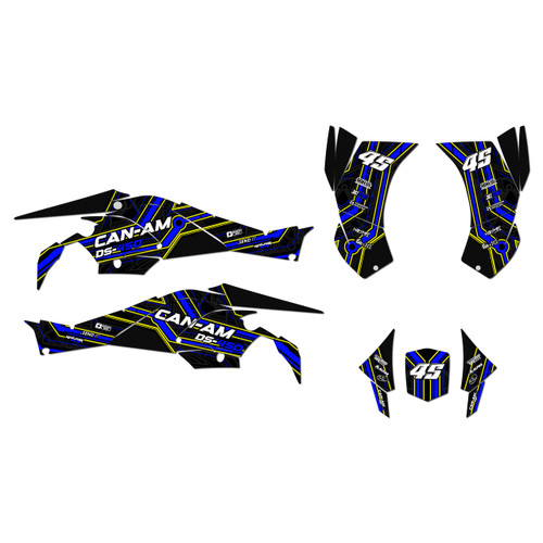 canam ds450 graphics kit 2008-2015 electron series blue