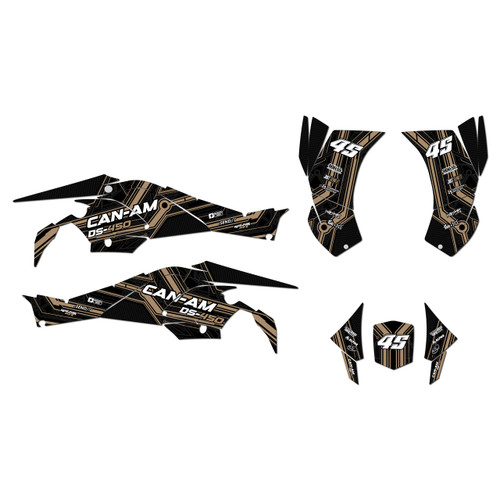 canam ds450 graphics kit 2008-2015 electron series tan