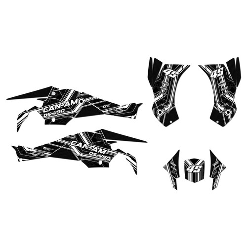 canam ds450 graphics kit 2008-2015 electron series white