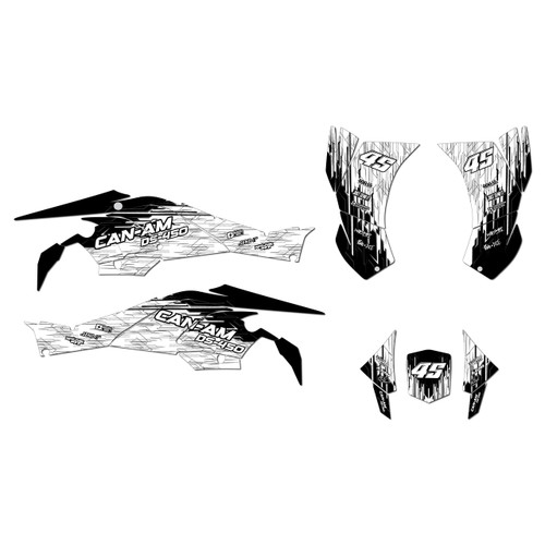canam ds450 graphics kit 2008-2015 fracture series white