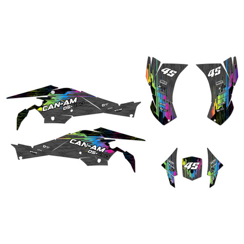 canam ds450 graphics kit 2008-2015 fracture series rainbow