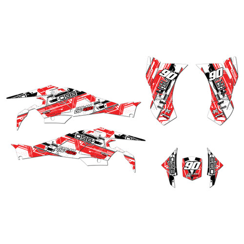 canam ds450 graphics kit 2008-2015 future series red