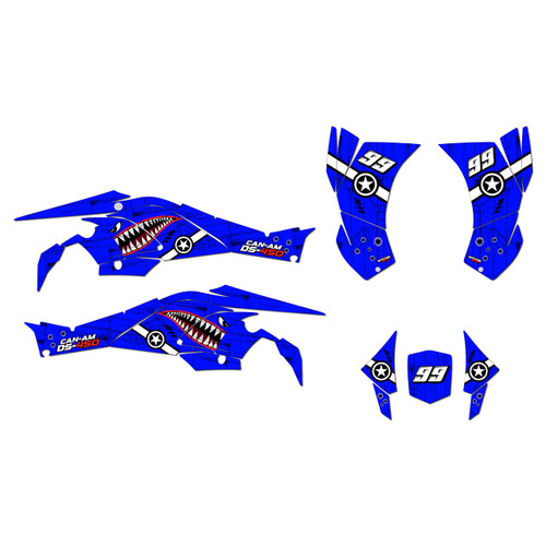 canam ds450 graphics kit 2008-2015 predator series blue